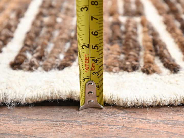 2'9" x 9'4" New Hand Knotted Brown Wool Runner Oriental Rug - MOA1021454