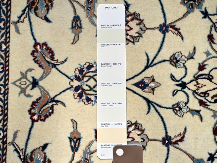 8'6" x 11'8" New Hand Knotted Ivory Wool & Silk Rectangle Oriental Rug - MOA1021458