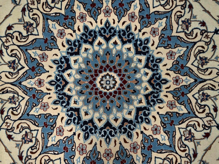 8'6" x 11'8" New Hand Knotted Ivory Wool & Silk Rectangle Oriental Rug - MOA1021458