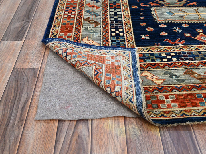 7'11" x 7'10" New Hand Knotted Blue Wool Square Oriental Rug - MOA102145