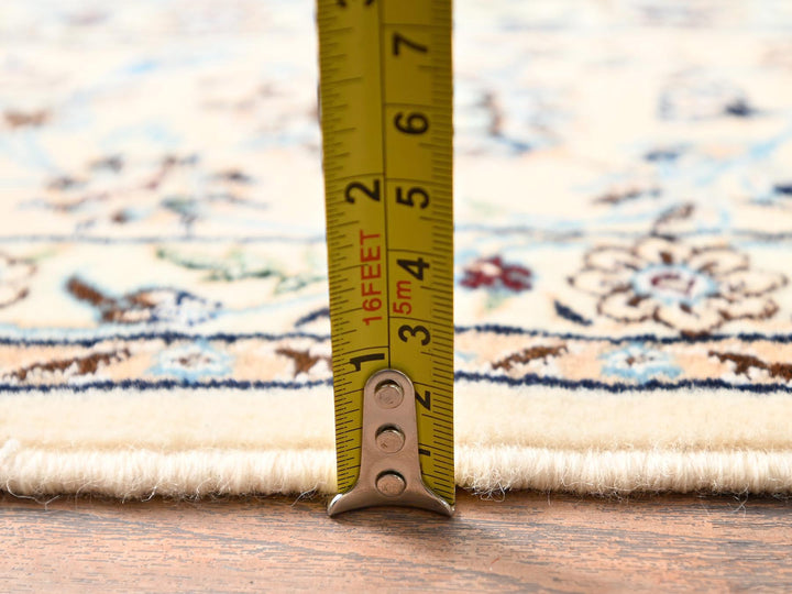 5'1" x 7'8" New Hand Knotted Ivory Wool & Silk Rectangle Oriental Rug - MOA1021464