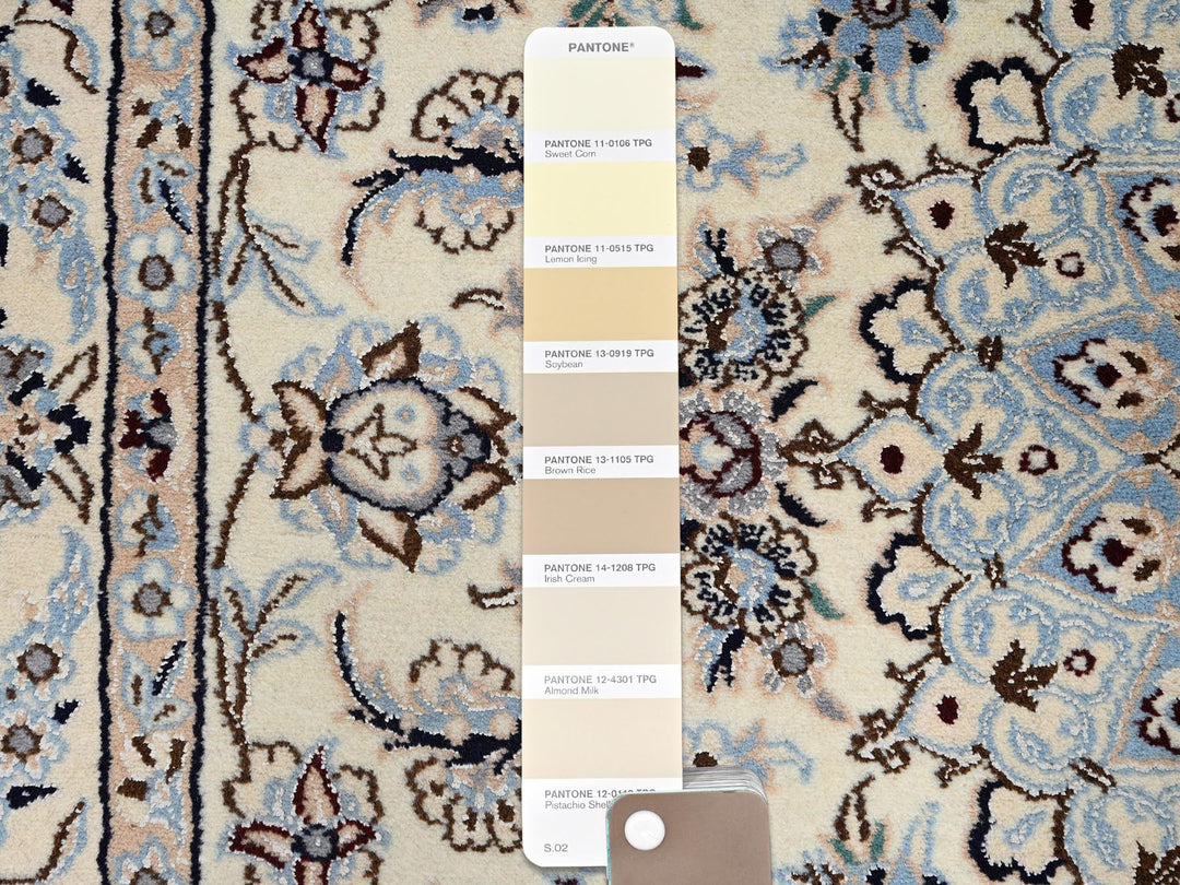 5'0" x 8'3" New Hand Knotted Ivory Wool & Silk Rectangle Oriental Rug - MOA1021465