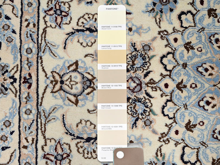 5'0" x 8'3" New Hand Knotted Ivory Wool & Silk Rectangle Oriental Rug - MOA1021465