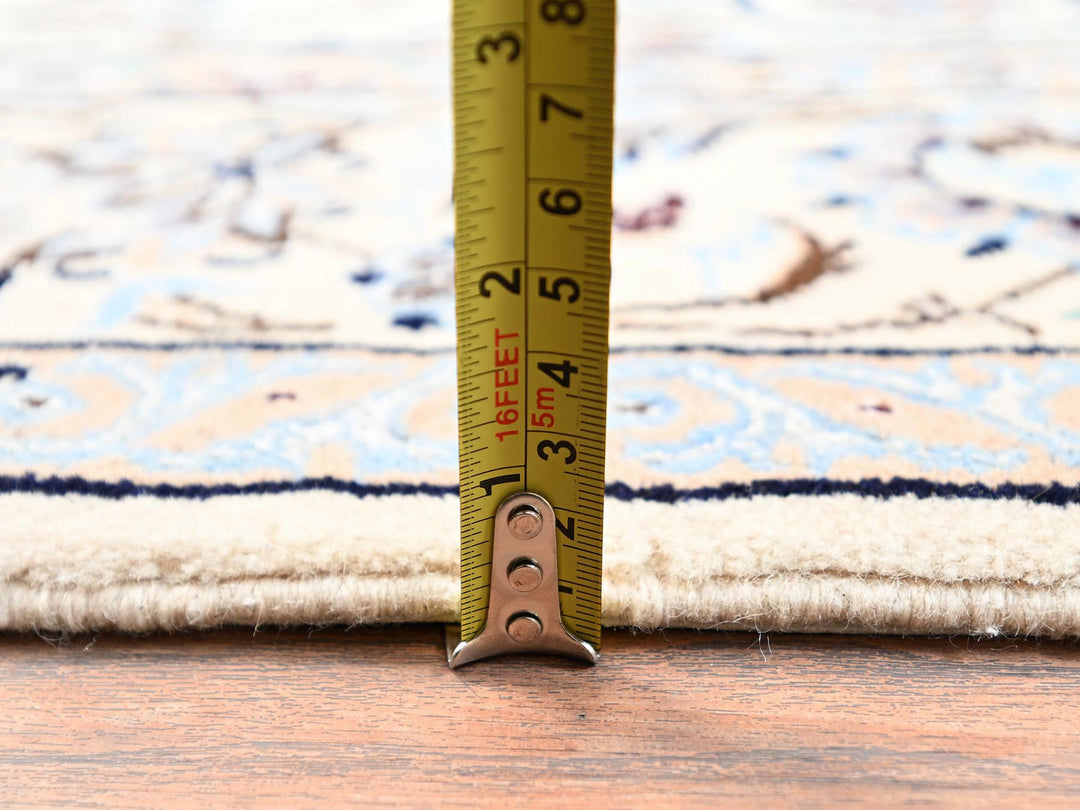 5'0" x 8'3" New Hand Knotted Ivory Wool & Silk Rectangle Oriental Rug - MOA1021465