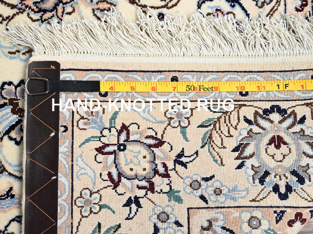 5'0" x 8'3" New Hand Knotted Ivory Wool & Silk Rectangle Oriental Rug - MOA1021465