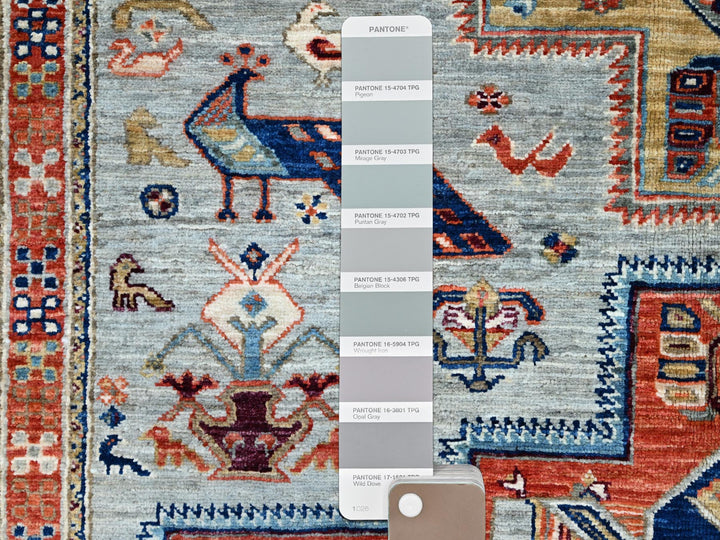 4'1" x 9'10" New Hand Knotted Grey Wool Runner Oriental Rug - MOA102146