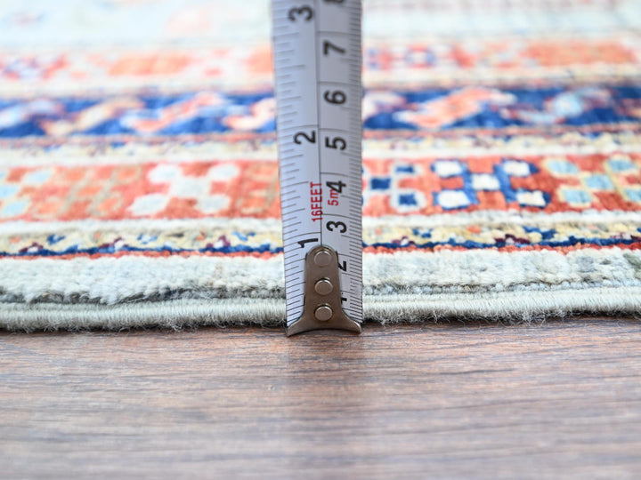 4'1" x 9'10" New Hand Knotted Grey Wool Runner Oriental Rug - MOA102146