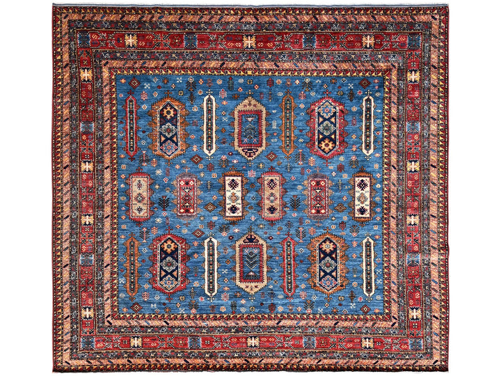 9'6" x 10'2" New Hand Knotted Blue Wool Square Oriental Rug - MOA1021475