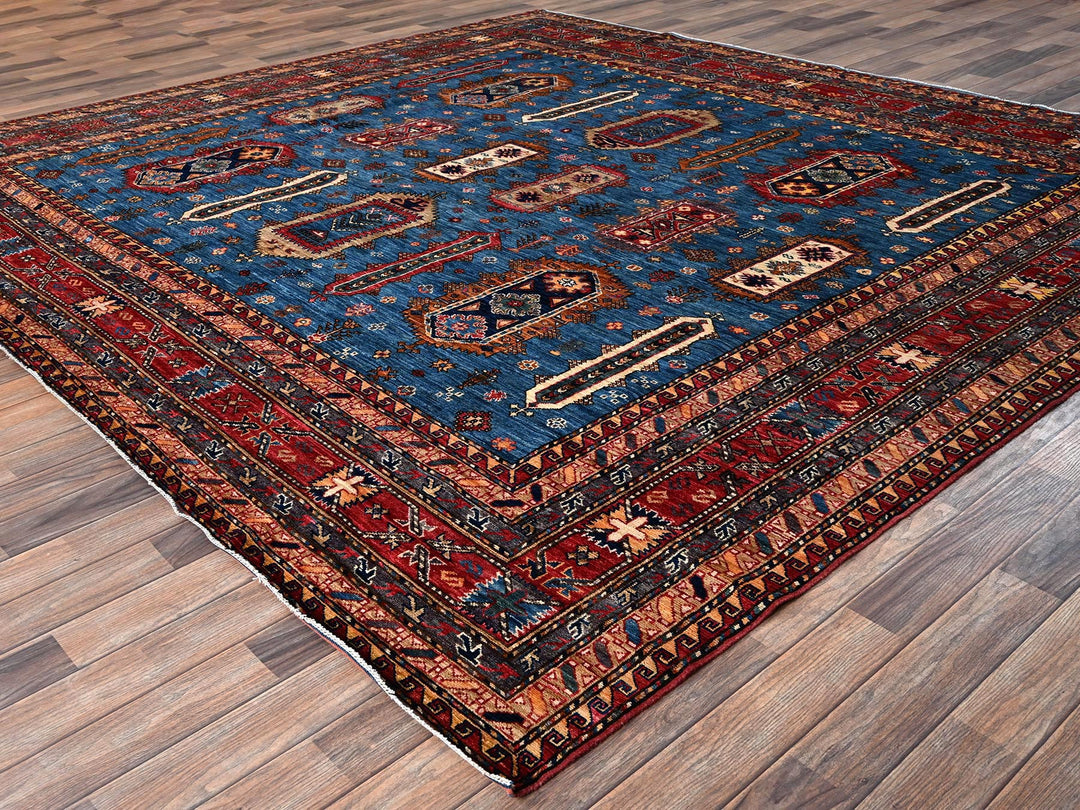 9'6" x 10'2" New Hand Knotted Blue Wool Square Oriental Rug - MOA1021475