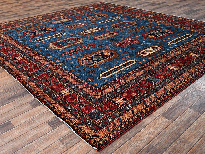 9'6" x 10'2" New Hand Knotted Blue Wool Square Oriental Rug - MOA1021475