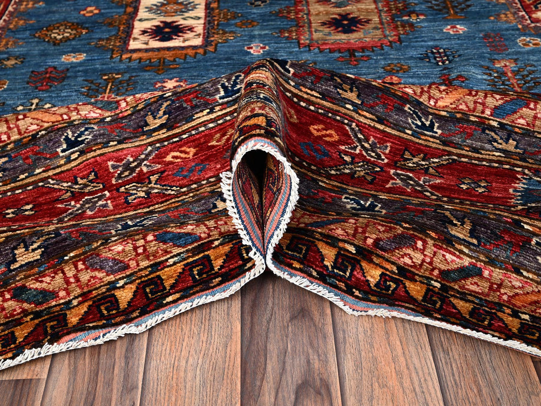 9'6" x 10'2" New Hand Knotted Blue Wool Square Oriental Rug - MOA1021475