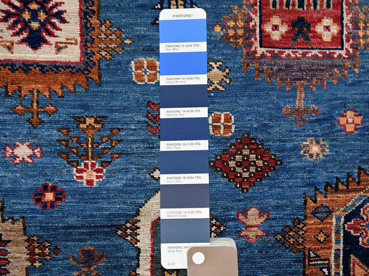 9'6" x 10'2" New Hand Knotted Blue Wool Square Oriental Rug - MOA1021475