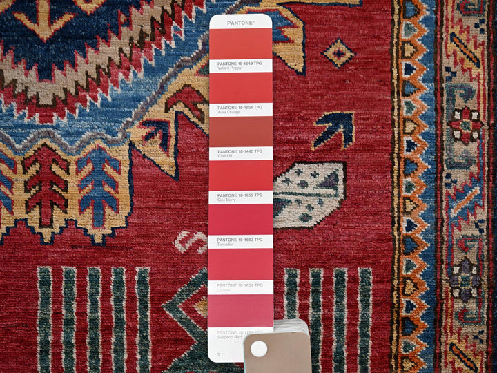 9'2" x 11'5" New Hand Knotted Red Wool Rectangle Oriental Rug - MOA1021476