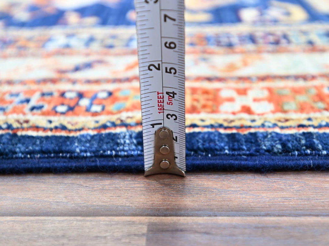 4'0" x 9'6" New Hand Knotted Blue Wool Runner Oriental Rug - MOA102147