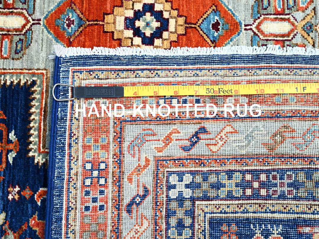 4'0" x 9'6" New Hand Knotted Blue Wool Runner Oriental Rug - MOA102147