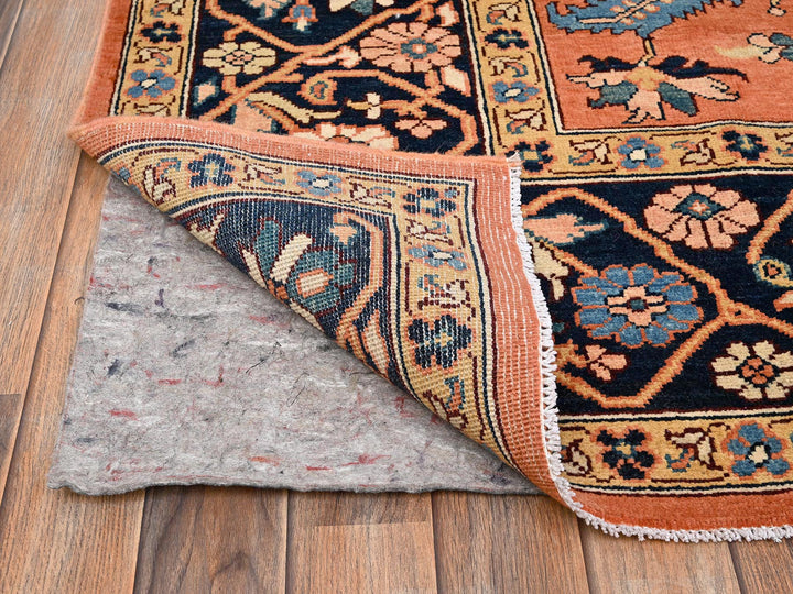 8'2" x 9'11" New Hand Knotted Orange Wool Rectangle Oriental Rug - MOA1021485