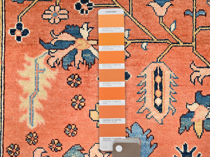 8'2" x 9'11" New Hand Knotted Orange Wool Rectangle Oriental Rug - MOA1021485