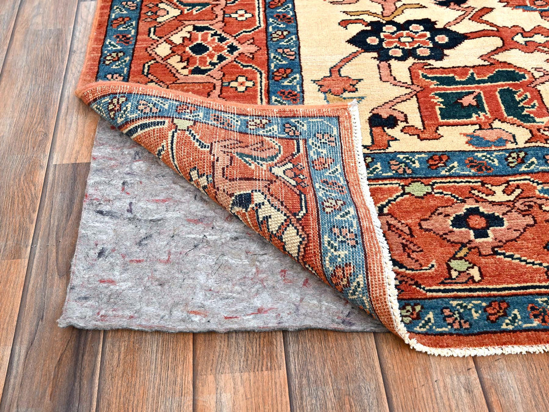 8'3" x 9'10" New Hand Knotted Orange Wool Rectangle Oriental Rug - MOA1021487