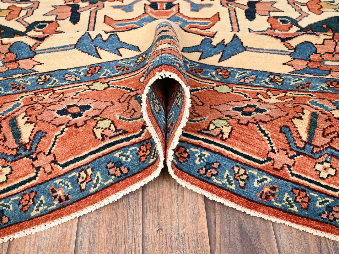 8'3" x 9'10" New Hand Knotted Orange Wool Rectangle Oriental Rug - MOA1021487