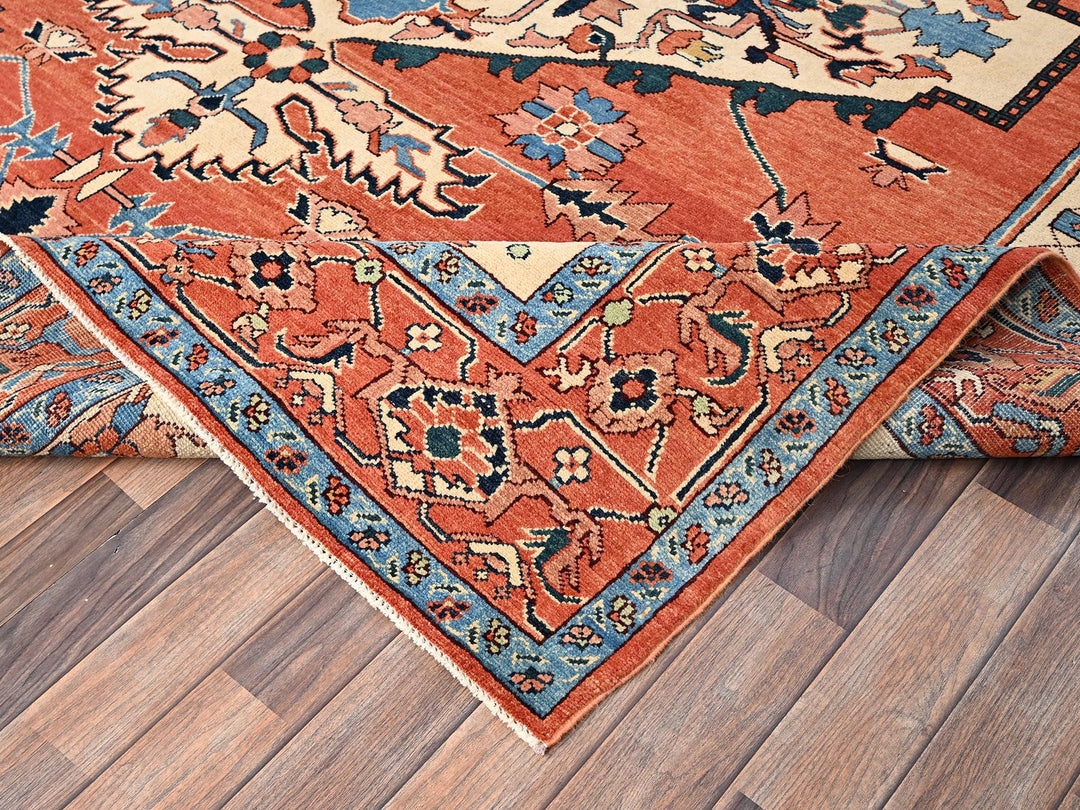 8'3" x 9'10" New Hand Knotted Orange Wool Rectangle Oriental Rug - MOA1021487