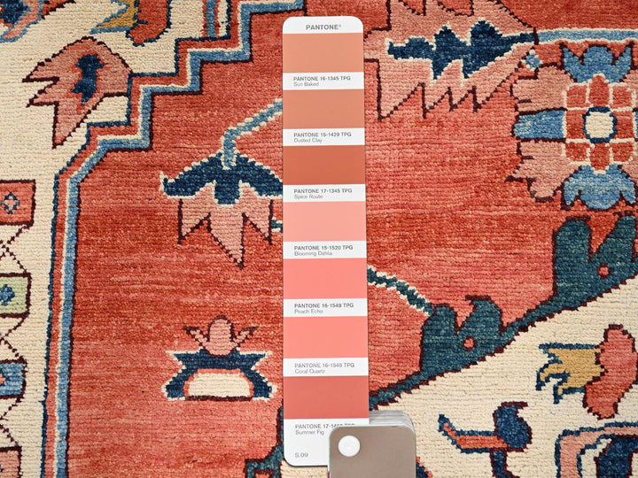 8'3" x 9'10" New Hand Knotted Orange Wool Rectangle Oriental Rug - MOA1021487