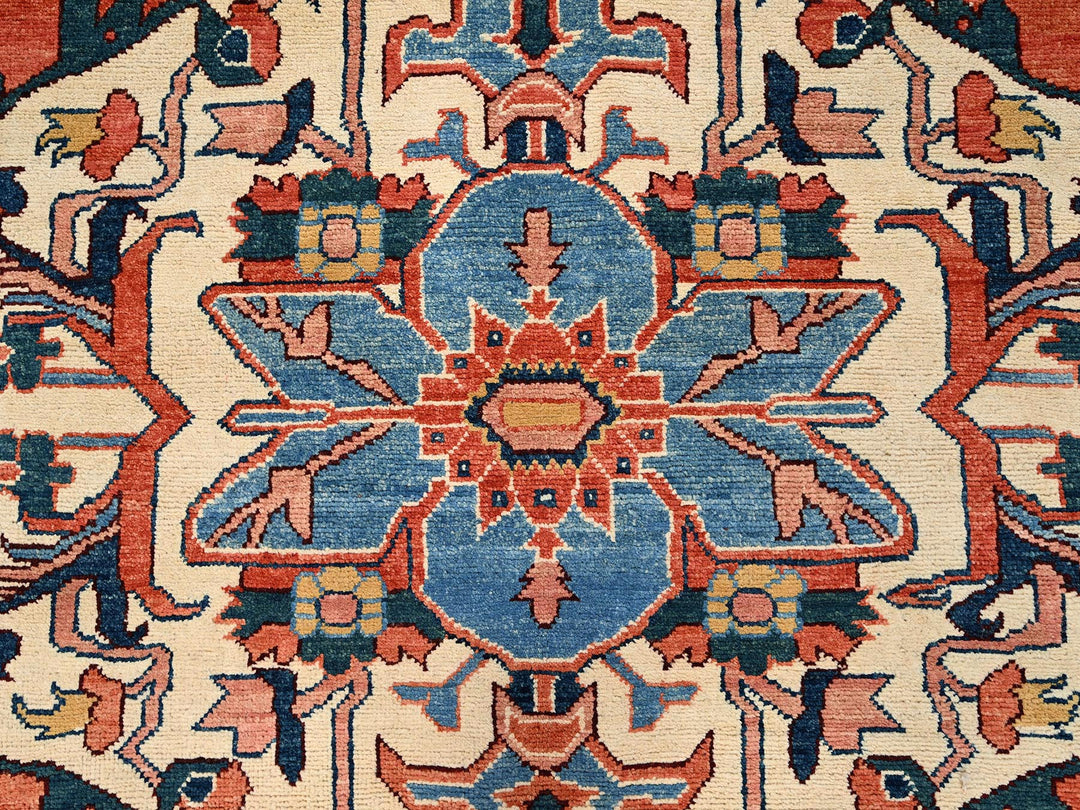 8'3" x 9'10" New Hand Knotted Orange Wool Rectangle Oriental Rug - MOA1021487