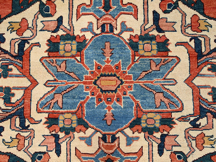 8'3" x 9'10" New Hand Knotted Orange Wool Rectangle Oriental Rug - MOA1021487