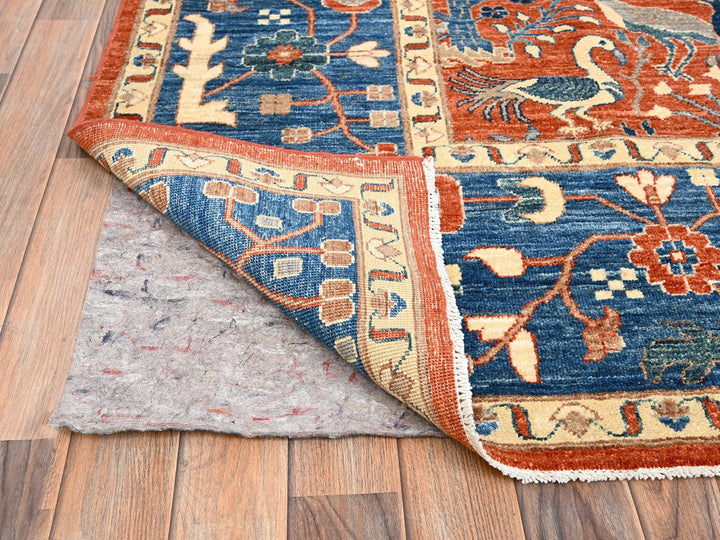 9'8" x 13'10" New Hand Knotted Orange Wool Rectangle Oriental Rug - MOA1021493