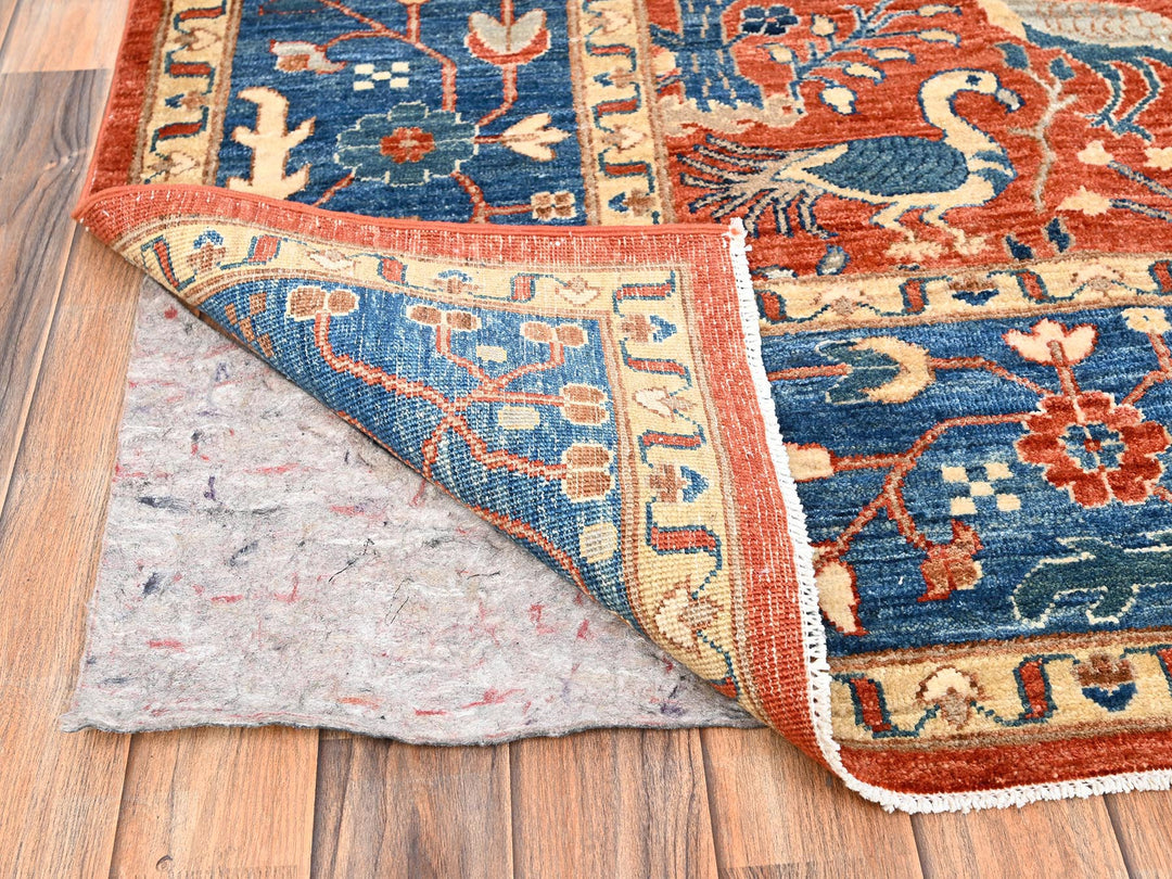 8'11" x 11'8" New Hand Knotted Orange Wool Rectangle Oriental Rug - MOA1021494