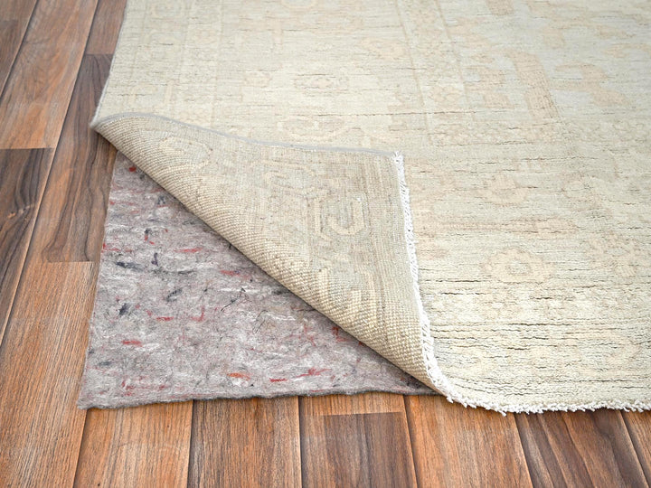 8'1" x 9'5" New Hand Knotted Ivory Wool Rectangle Oriental Rug - MOA1021495