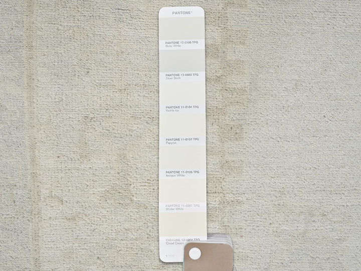 8'1" x 9'5" New Hand Knotted Ivory Wool Rectangle Oriental Rug - MOA1021495