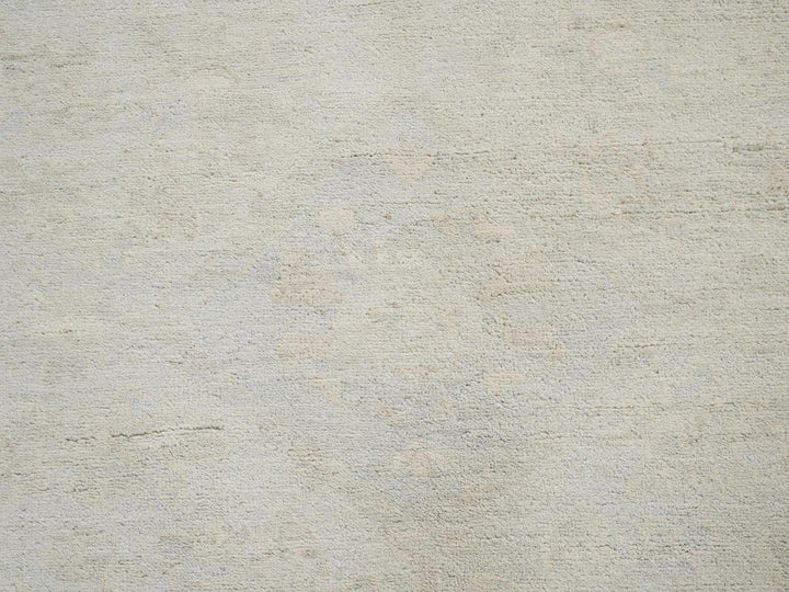 8'1" x 9'5" New Hand Knotted Ivory Wool Rectangle Oriental Rug - MOA1021495