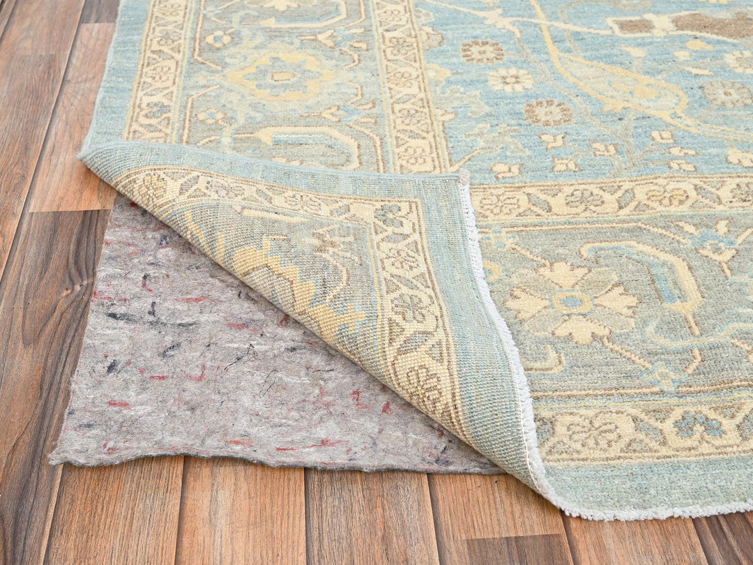 8'2" x 9'10" New Hand Knotted Blue Wool Rectangle Oriental Rug - MOA1021496