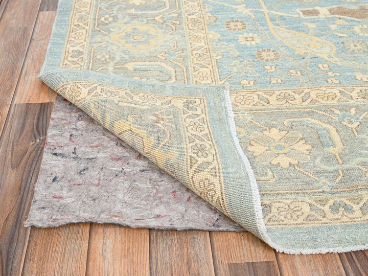 8'2" x 9'10" New Hand Knotted Blue Wool Rectangle Oriental Rug - MOA1021496