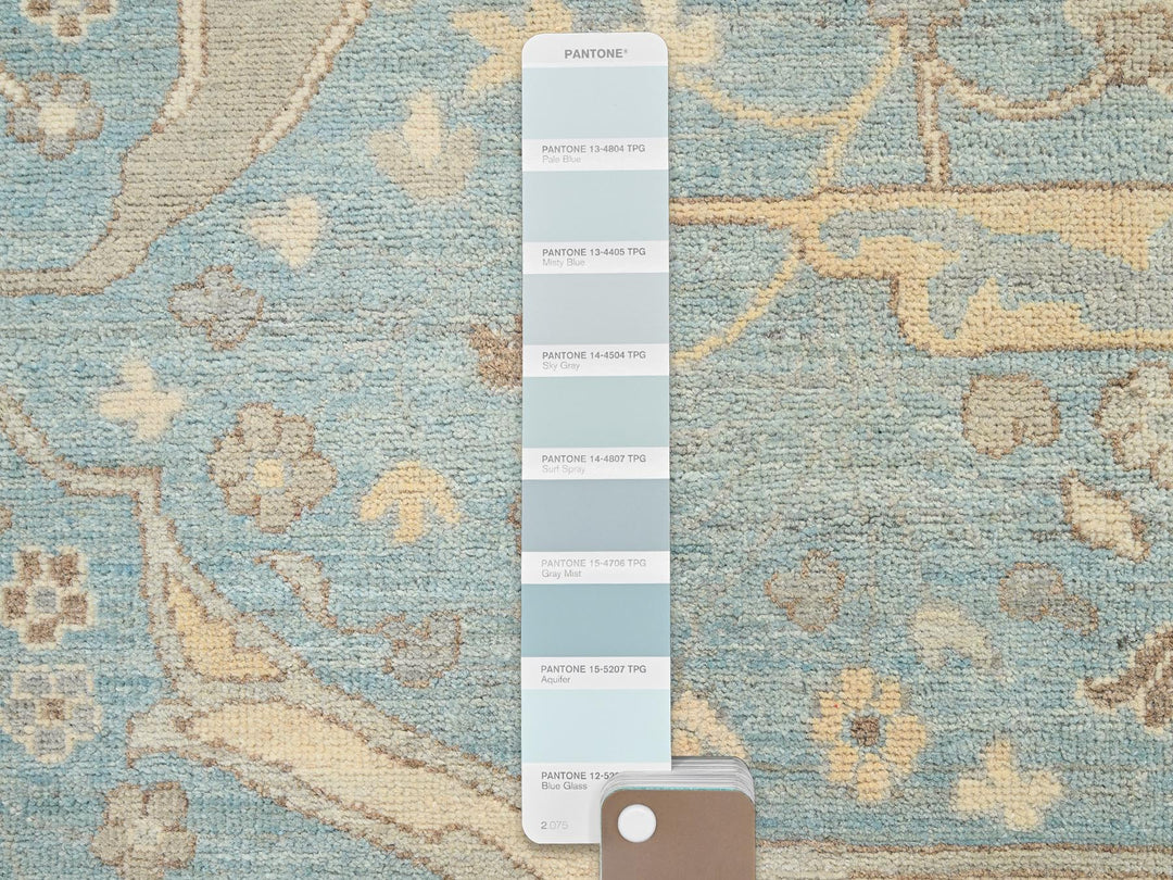 8'2" x 9'10" New Hand Knotted Blue Wool Rectangle Oriental Rug - MOA1021496