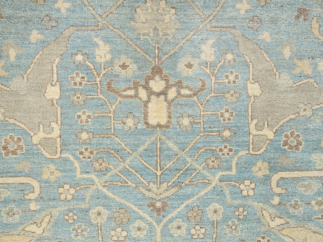 8'2" x 9'10" New Hand Knotted Blue Wool Rectangle Oriental Rug - MOA1021496