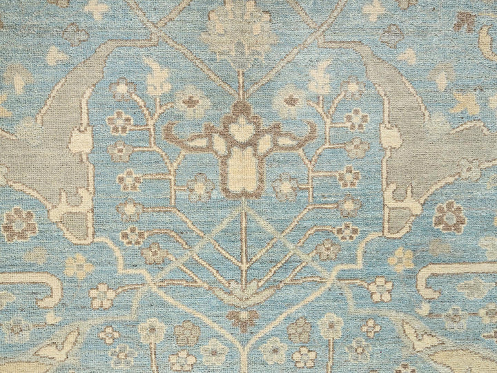 8'2" x 9'10" New Hand Knotted Blue Wool Rectangle Oriental Rug - MOA1021496