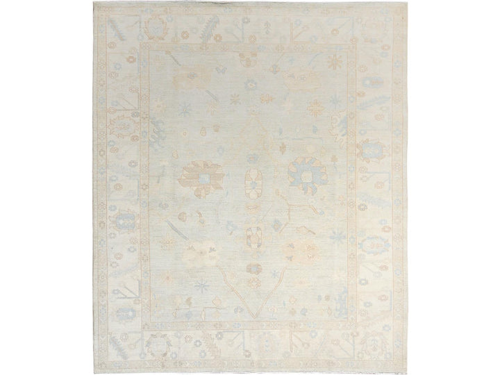 8'3" x 9'8" New Hand Knotted Grey Wool Rectangle Oriental Rug - MOA1021497