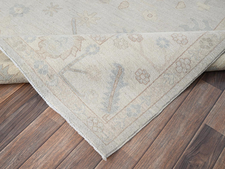 8'3" x 9'8" New Hand Knotted Grey Wool Rectangle Oriental Rug - MOA1021497