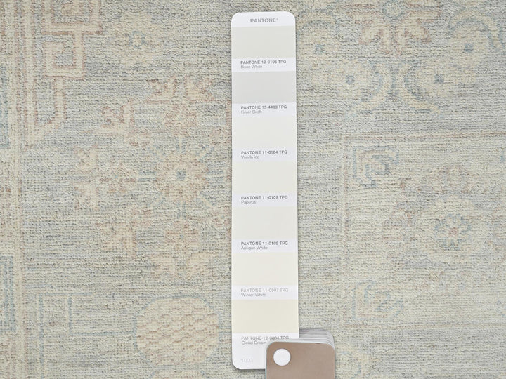 7'11" x 9'7" New Hand Knotted Grey Wool Rectangle Oriental Rug - MOA1021498