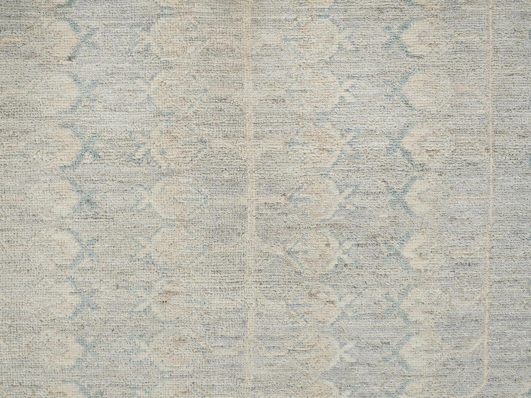 7'11" x 9'7" New Hand Knotted Grey Wool Rectangle Oriental Rug - MOA1021498