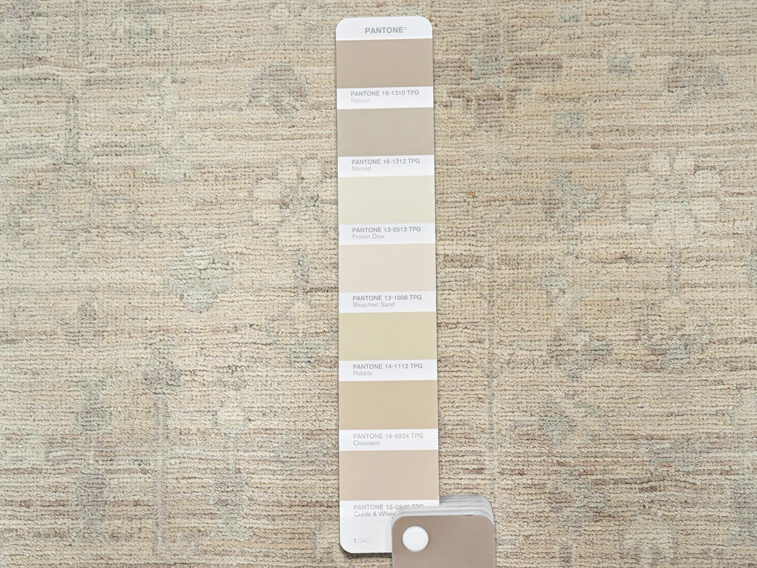 7'10" x 9'6" New Hand Knotted Beige Wool Rectangle Oriental Rug - MOA1021499