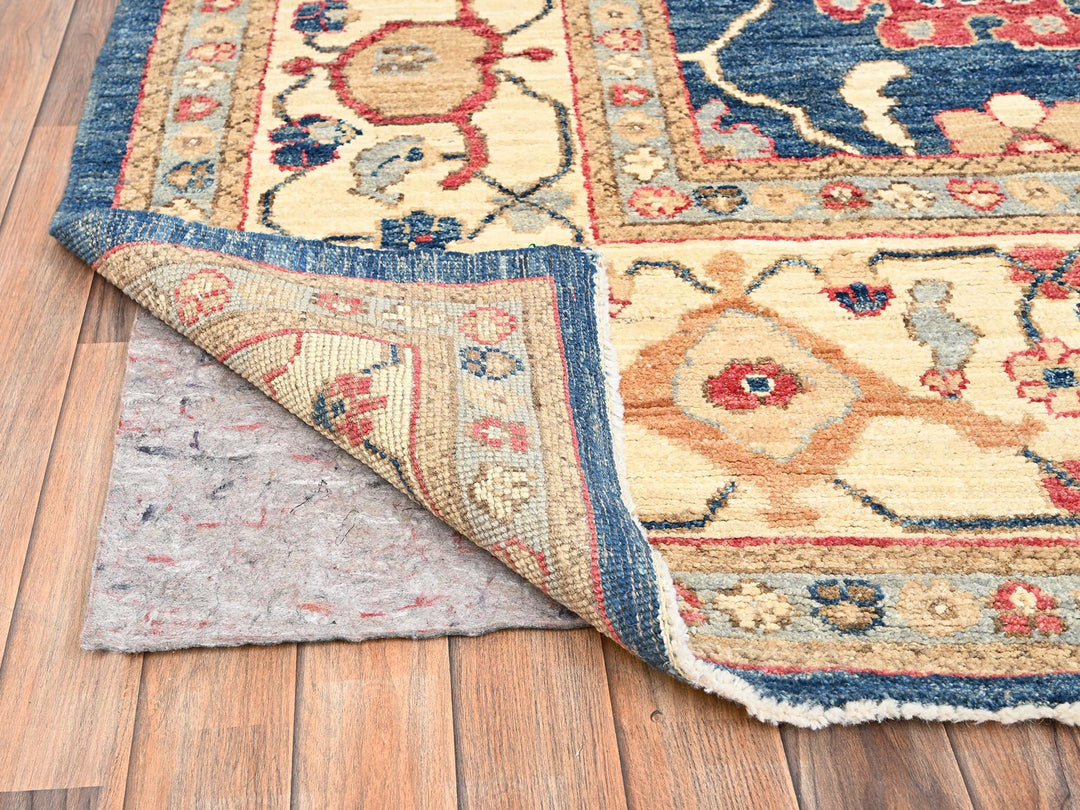 10'1" x 14'1" New Hand Knotted Blue Wool Rectangle Oriental Rug - MOA1021500