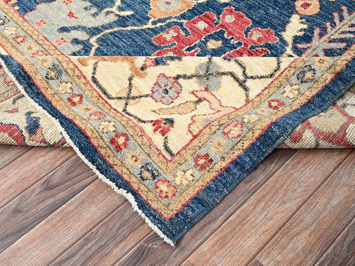 10'1" x 14'1" New Hand Knotted Blue Wool Rectangle Oriental Rug - MOA1021500