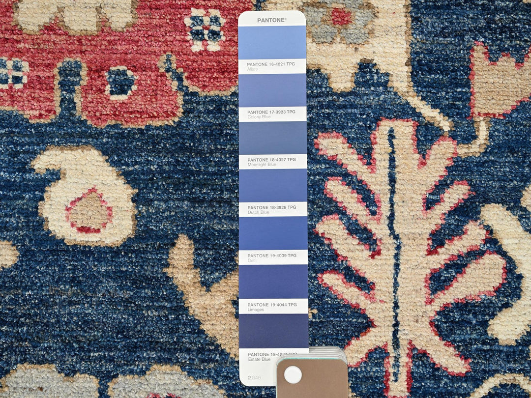 10'1" x 14'1" New Hand Knotted Blue Wool Rectangle Oriental Rug - MOA1021500