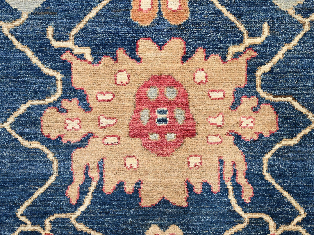 10'1" x 14'1" New Hand Knotted Blue Wool Rectangle Oriental Rug - MOA1021500