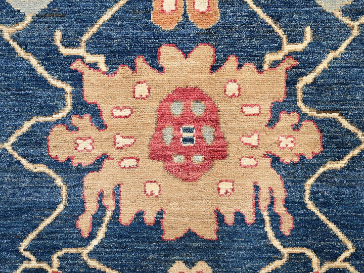 10'1" x 14'1" New Hand Knotted Blue Wool Rectangle Oriental Rug - MOA1021500