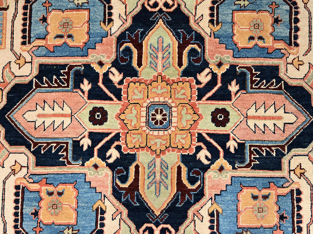 9'2" x 11'8" New Hand Knotted Orange Wool Rectangle Oriental Rug - MOA1021501