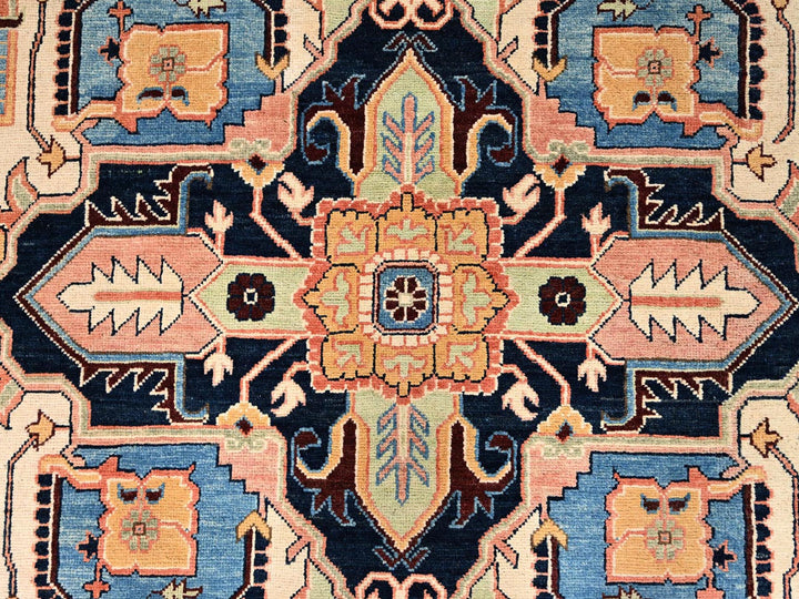 9'2" x 11'8" New Hand Knotted Orange Wool Rectangle Oriental Rug - MOA1021501