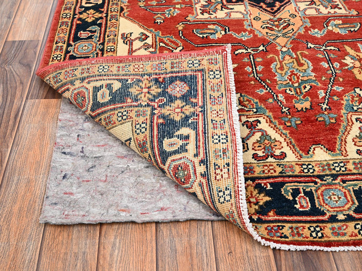 3'11" x 5'11" New Hand Knotted Red Wool Rectangle Oriental Rug - MOA1021502